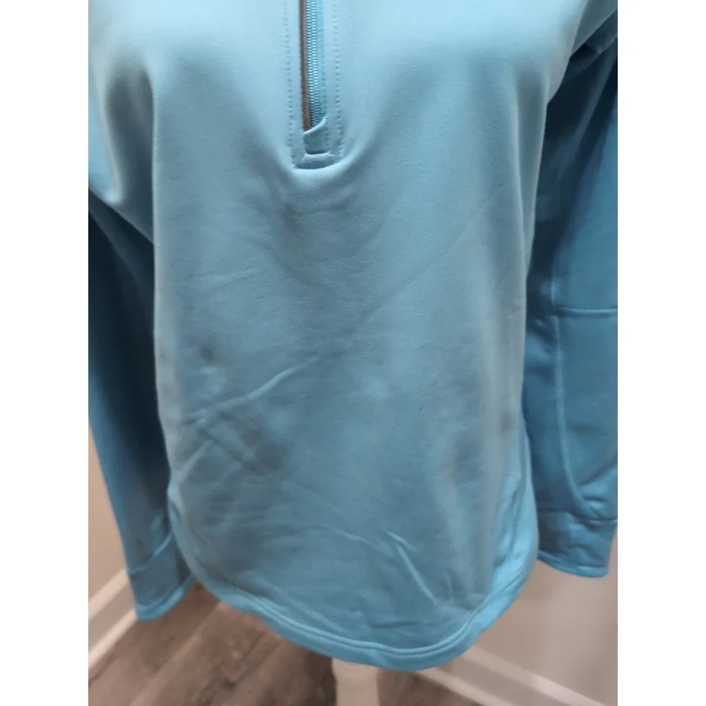 Nike Fit Dri Women's 1/2 Zip‎ Pullover w/Hood Size Large (12-14) Powder Blue